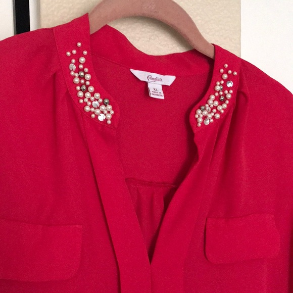 Juniors hot pink blouse - Picture 2 of 4
